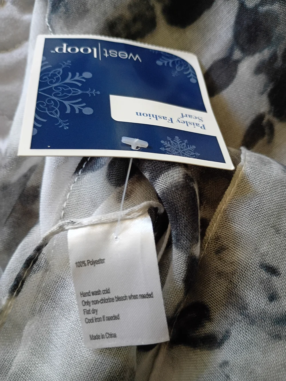 Floral Watercolor Gray Fashion Scarf